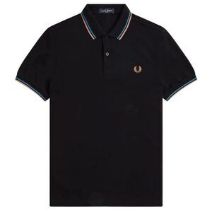 Fred Perry Mens Double Tipped Collar Polo Shirt / White/Black